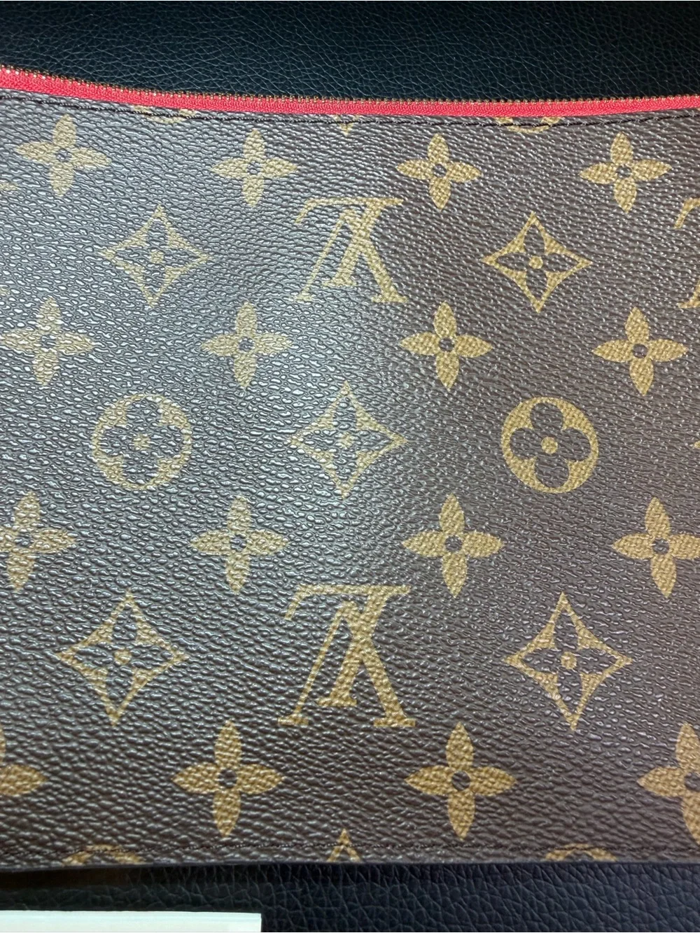 Louis Vuitton Neverfull Pochette Monogram Canvas Wristlet Pouch